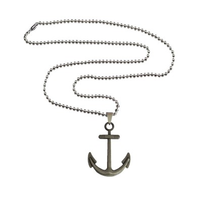 Menjewell Marine Anchor Pendant Silver Metal Pendant